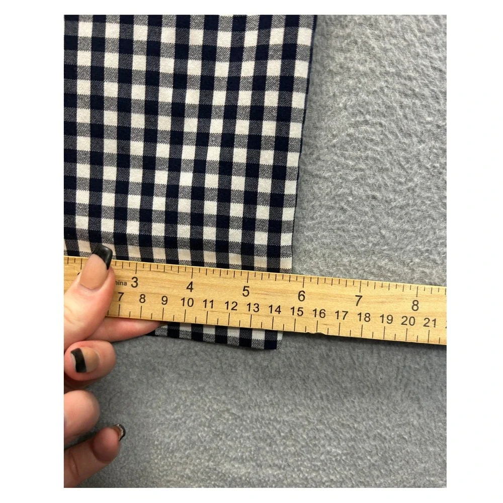 J McLaughlin Ankle Pants Womens 6 Black White Gingham Slim Stretch Preppy PullOn